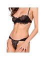 Passion Tivolea - Black Lace Bra and Thong Size S/M