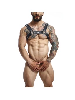 Mob Dngeon - Black Vegan Leather Harness with Buckles One Size
