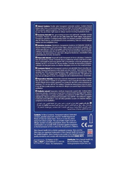 Skins Natural - Premium Natural Latex Condoms 16 pcs