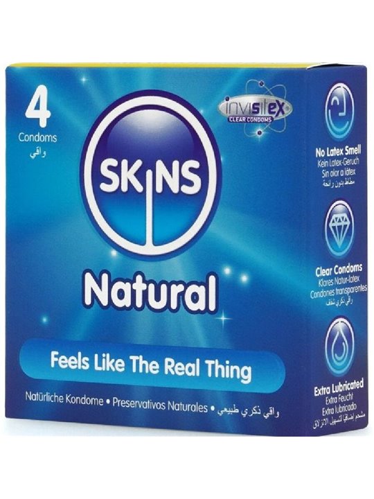 Skins Natural - Premium Natural Latex Condoms 4 pcs