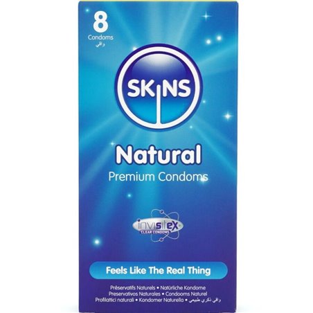 Skins Natural - Preservativi Premium in Lattice Naturale 8 Pz