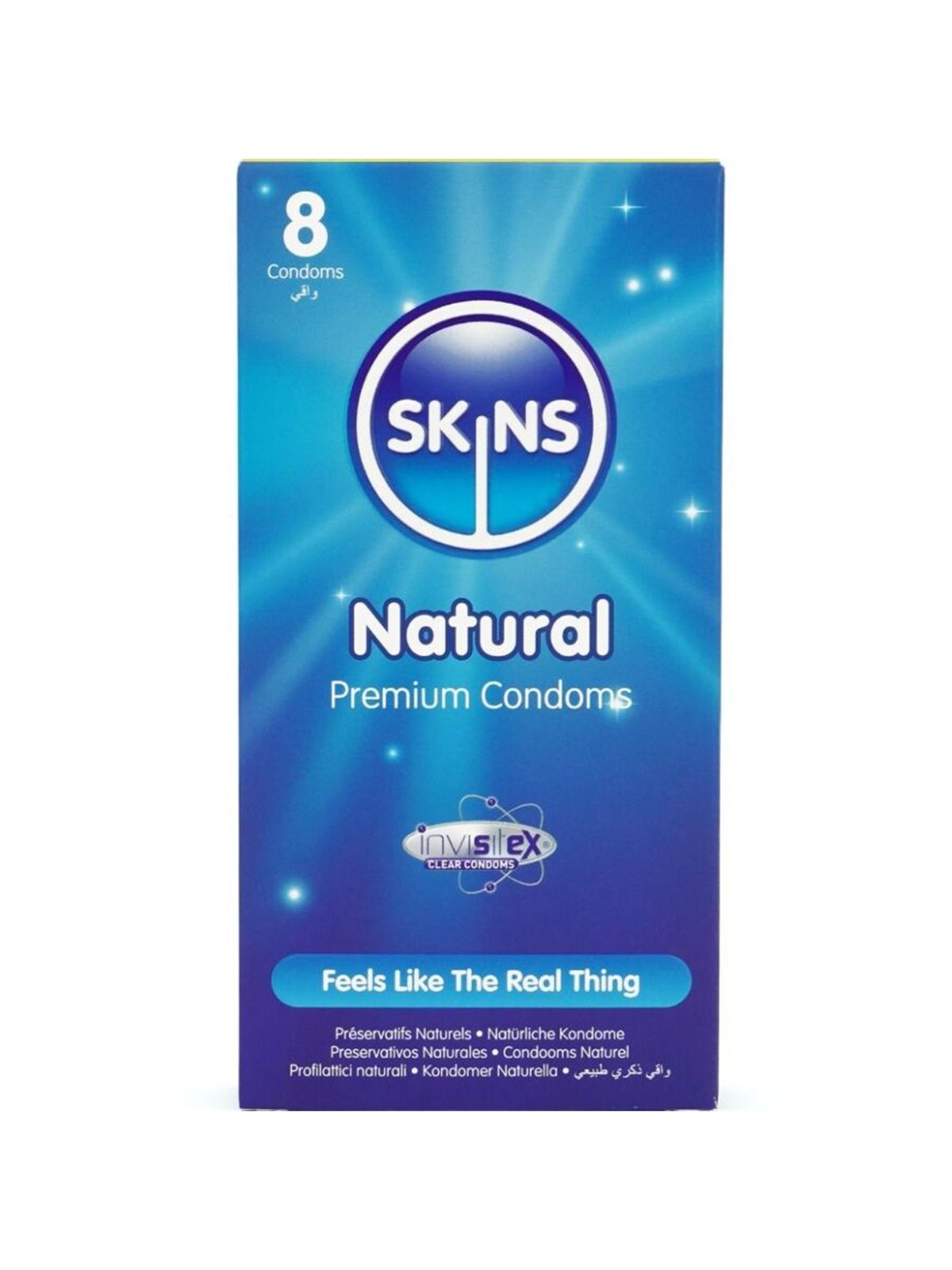 Skins Natural - Preservativi Premium in Lattice Naturale 8 Pz