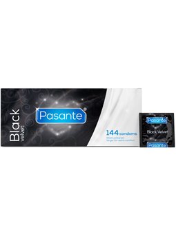 Pasante Black Velvet - Black Natural Latex Condoms 144 pcs
