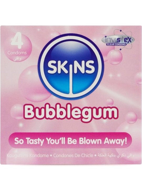 Skins Bubblegum - Flavoured Natural Latex Condoms 4 pcs