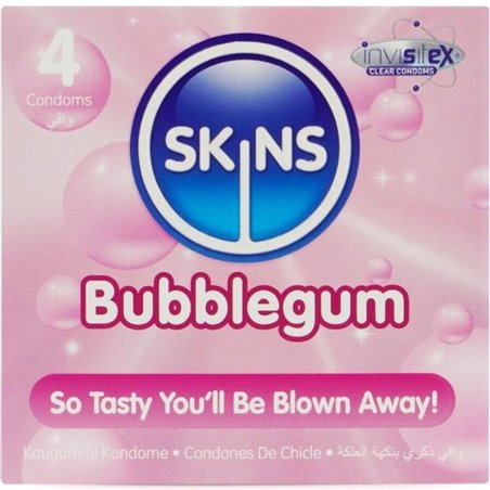 Skins Bubblegum - Flavoured Natural Latex Condoms 4 pcs