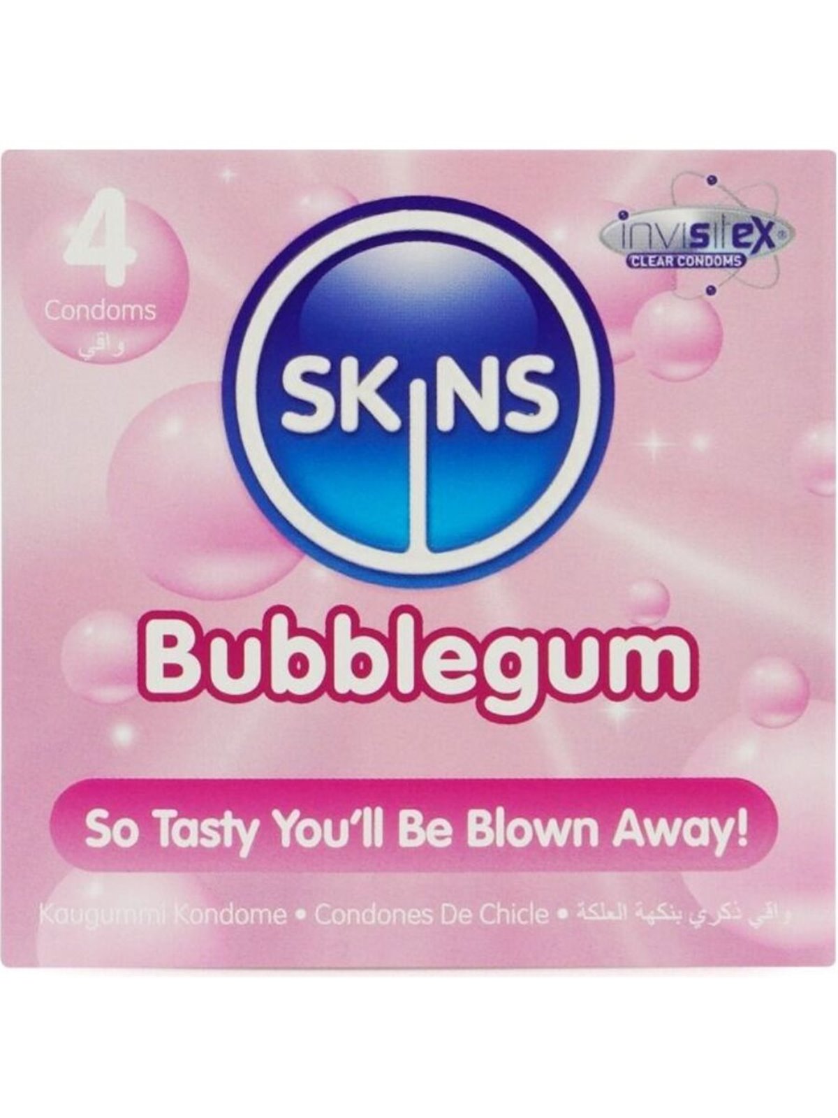 Skins Bubblegum - Flavoured Natural Latex Condoms 4 pcs