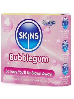 Skins Bubblegum - Flavoured Natural Latex Condoms 4 pcs