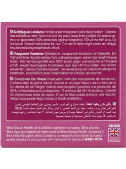 Skins Bubblegum - Flavoured Natural Latex Condoms 4 pcs