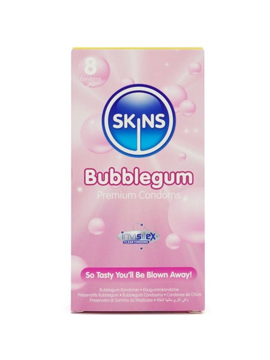 Skins Bubblegum - Flavoured Natural Latex Condoms 8 pcs