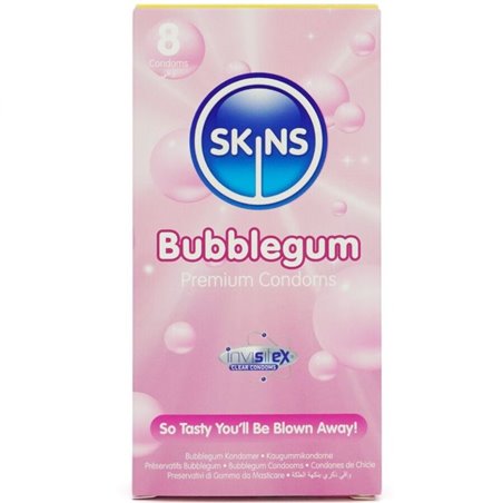 Skins Bubblegum - Flavoured Natural Latex Condoms 8 pcs