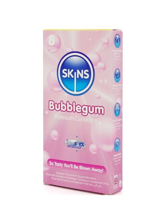 Skins Bubblegum - Preservativi Aromatizzati in Lattice Naturale 8 Pz