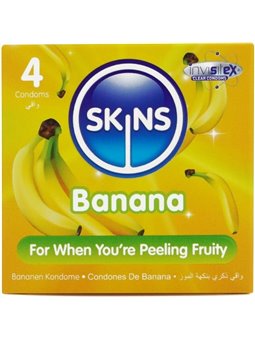 Skins - Premium Natural Latex Condoms with Banana Flavour 4 pcs