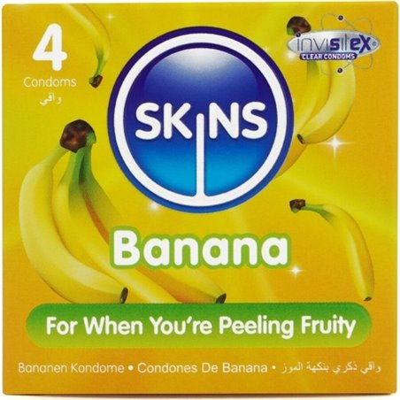 Skins - Premium Natural Latex Condoms with Banana Flavour 4 pcs