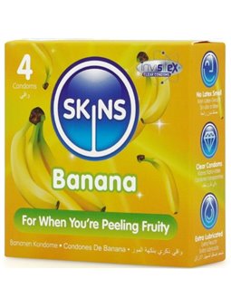 Skins - Preservativi Premium in Lattice Naturale Aroma Banana 4 Pz