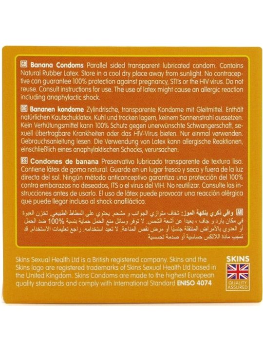 Skins - Preservativi Premium in Lattice Naturale Aroma Banana 4 Pz
