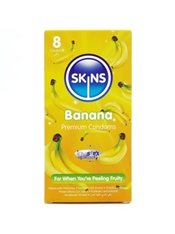 Skins - Preservativi Premium in Lattice Naturale Aroma Banana 8 Pz