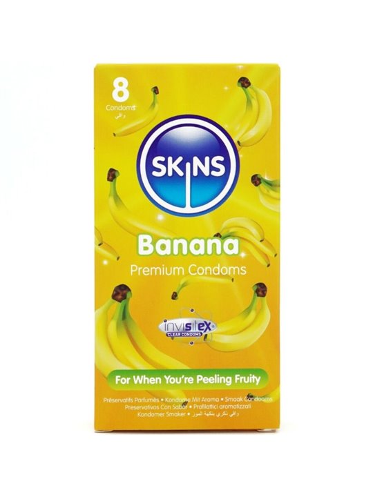 Skins - Preservativi Premium in Lattice Naturale Aroma Banana 8 Pz