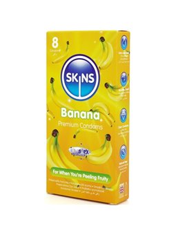 Skins - Preservativi Premium in Lattice Naturale Aroma Banana 8 Pz