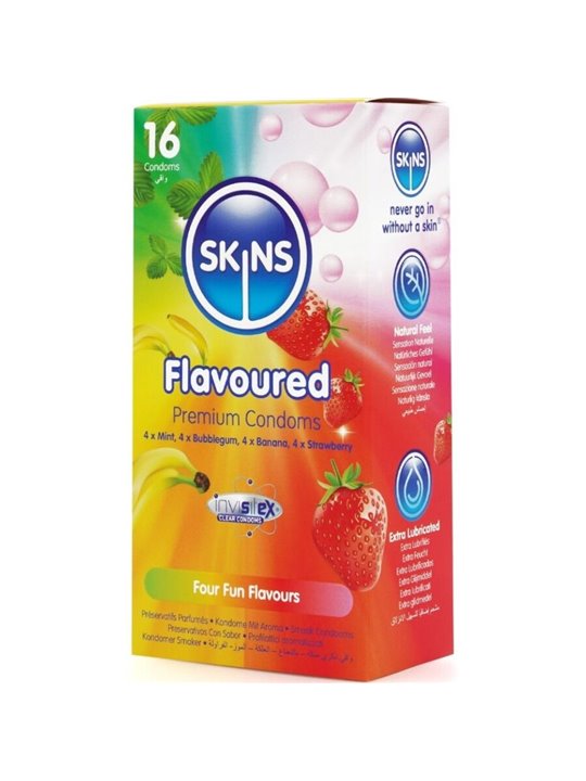 Skins - Preservativi Premium in Lattice Naturale Multigusto 16 Pz