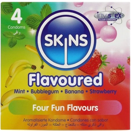 Skins - Preservativi Premium in Lattice Naturale Multigusto 4 Pz