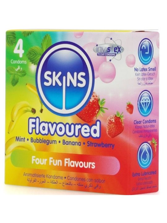 Skins - Preservativi Premium in Lattice Naturale Multigusto 4 Pz