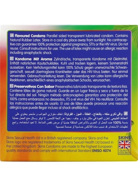 Skins - Preservativi Premium in Lattice Naturale Multigusto 4 Pz