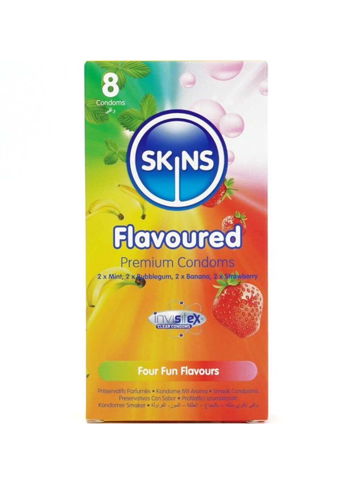 Skins - Preservativi Premium in Lattice Naturale Multigusto 8 Pz
