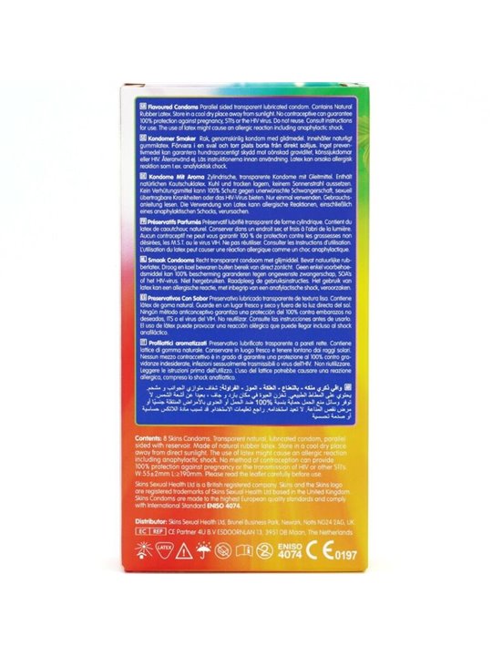 Skins - Premium Natural Latex Condoms Multi-flavoured 8 pcs