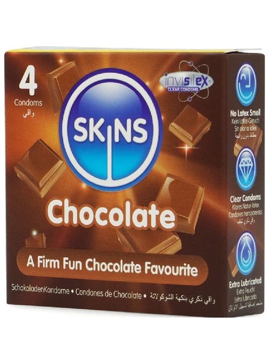 Skins - Premium Natural Latex Condoms Chocolate Flavour 4 pcs