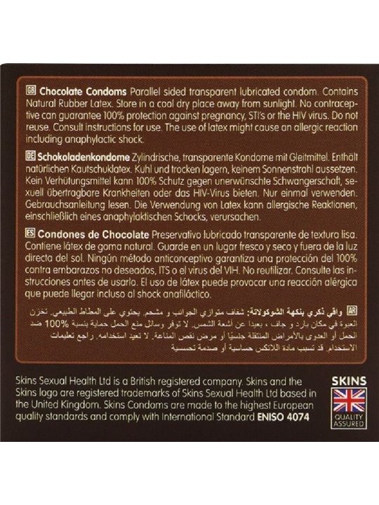 Skins - Premium Natural Latex Condoms Chocolate Flavour 4 pcs
