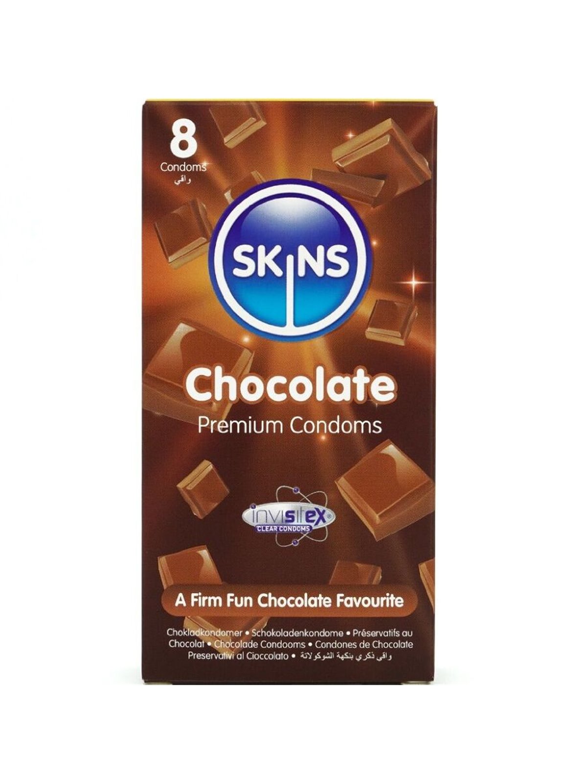 Skins - Preservativi Premium in Lattice Naturale Aroma Cioccolato 8 Pz