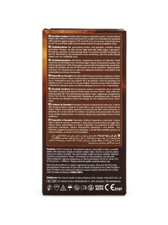Skins - Preservativi Premium in Lattice Naturale Aroma Cioccolato 8 Pz