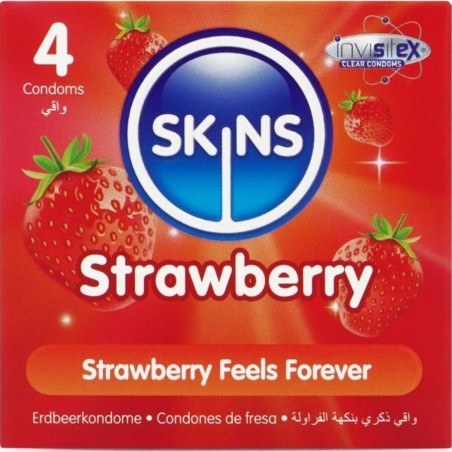 Skins - Preservativi Premium in Lattice Naturale Aroma Fragola 4 Pz