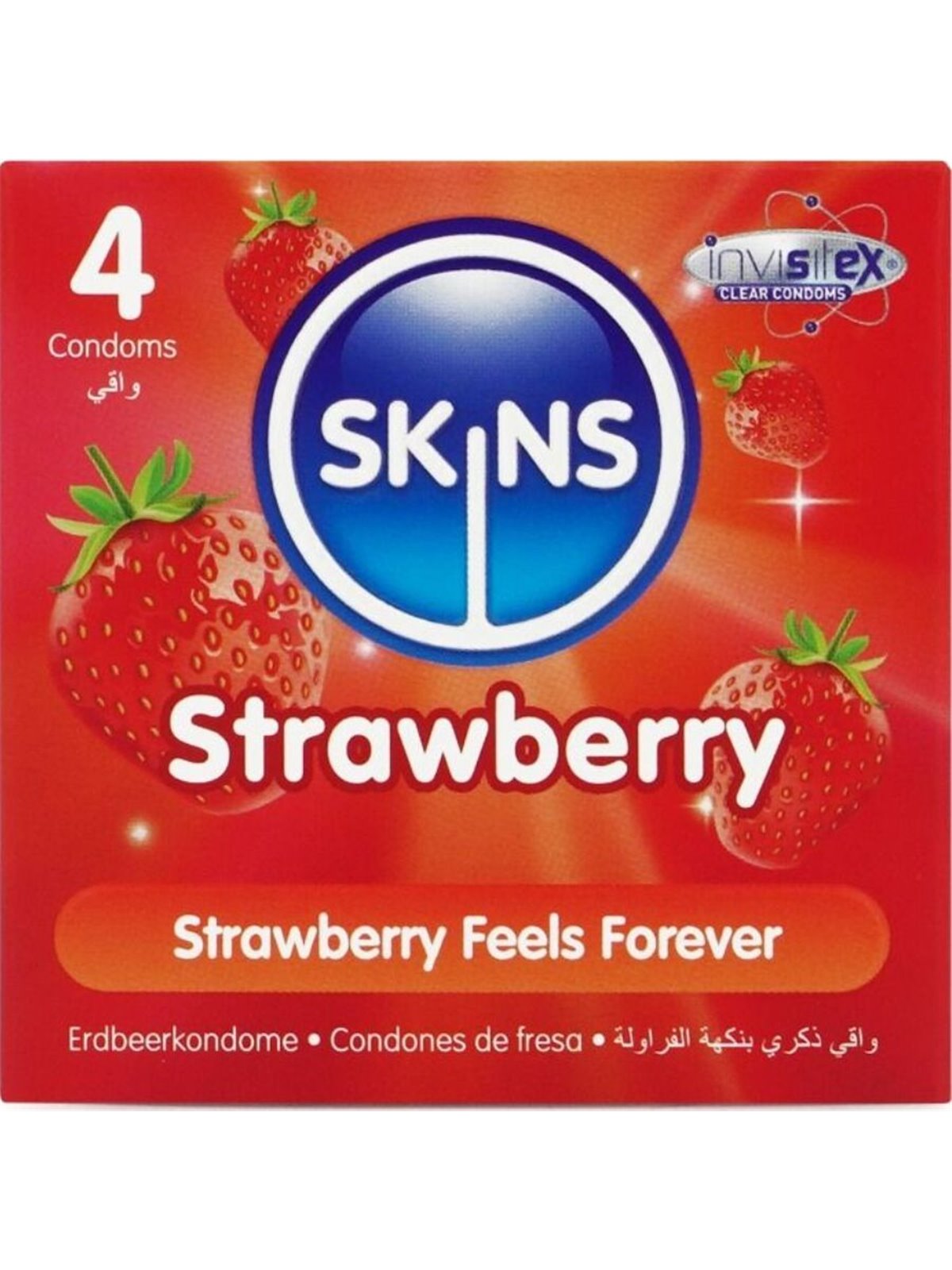 Skins - Preservativi Premium in Lattice Naturale Aroma Fragola 4 Pz