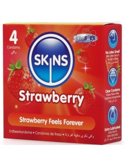 Skins - Preservativi Premium in Lattice Naturale Aroma Fragola 4 Pz