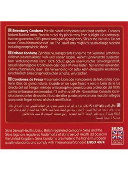 Skins - Premium Natural Latex Condoms Strawberry Flavour 4 pcs