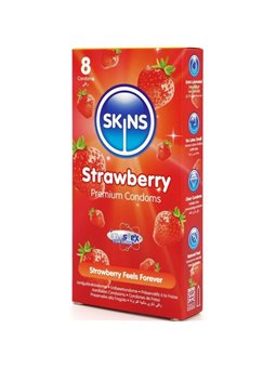 Skins - Premium Natural Latex Condoms Strawberry Flavour 8 pcs