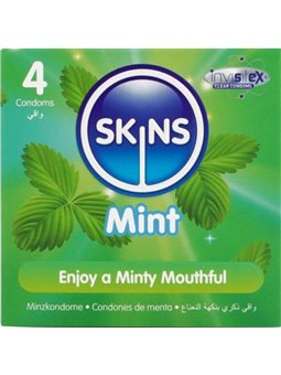 Skins - Premium Natural Latex Condoms Mint Flavour 4 pcs