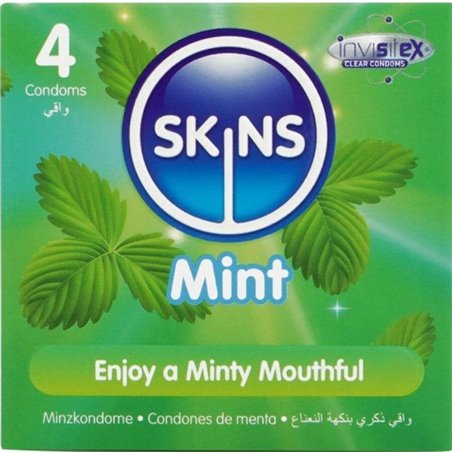 Skins - Preservativi Premium in Lattice Naturale Aroma Menta 4 Pz