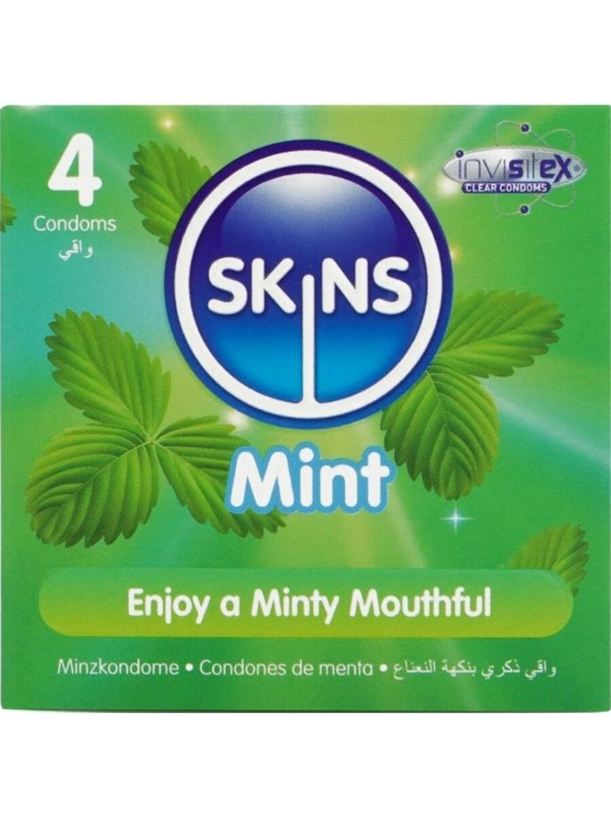Skins - Preservativi Premium in Lattice Naturale Aroma Menta 4 Pz