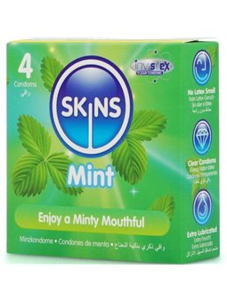 Skins - Preservativi Premium in Lattice Naturale Aroma Menta 4 Pz