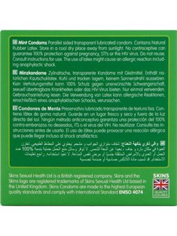 Skins - Preservativi Premium in Lattice Naturale Aroma Menta 4 Pz