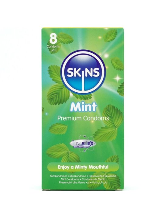 Skins - Preservativi Premium in Lattice Naturale Aroma Menta 8 Pz