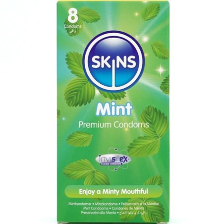 Skins - Preservativi Premium in Lattice Naturale Aroma Menta 8 Pz