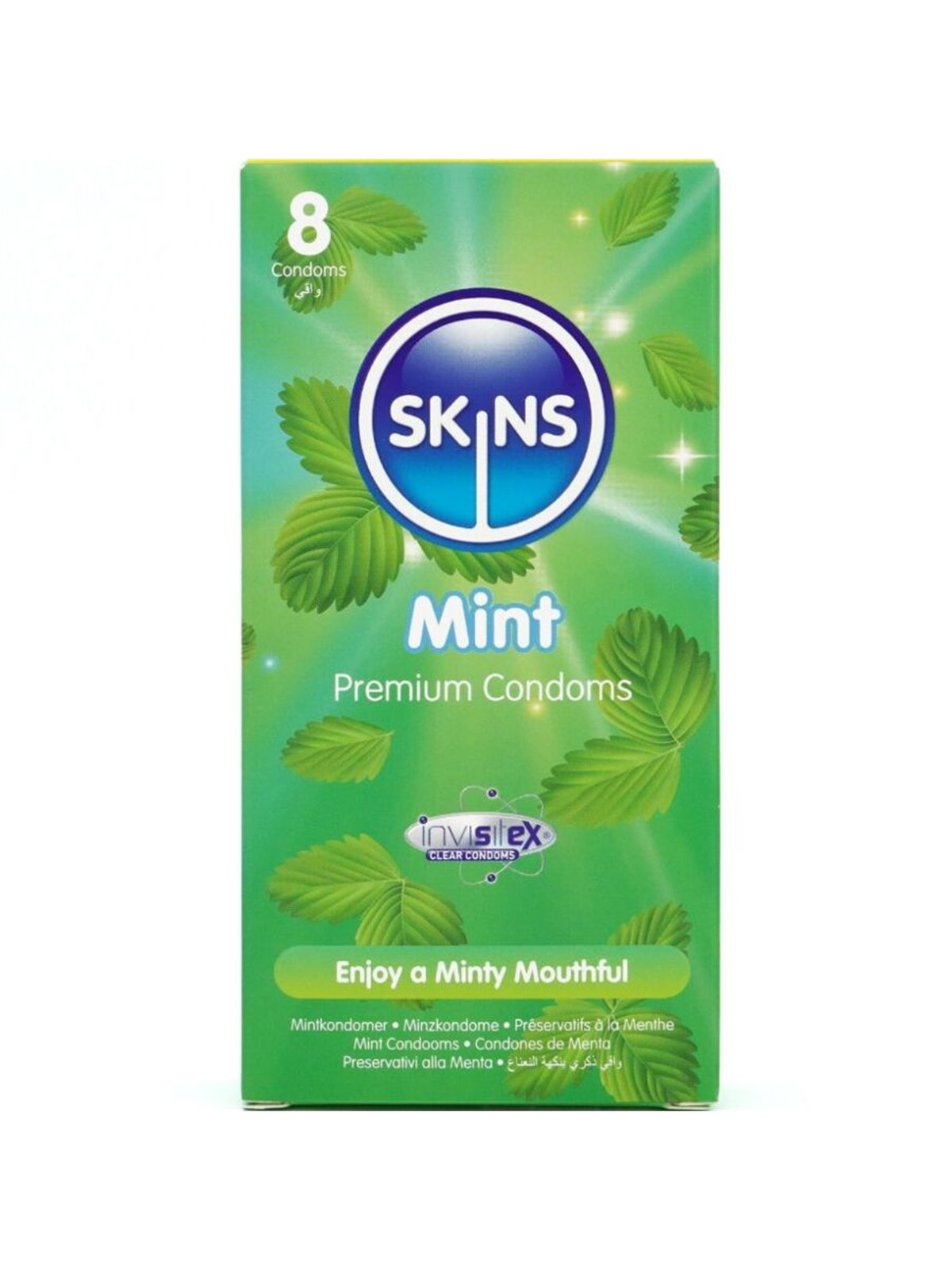 Skins - Preservativi Premium in Lattice Naturale Aroma Menta 8 Pz
