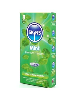 Skins - Preservativi Premium in Lattice Naturale Aroma Menta 8 Pz