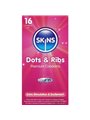 Skins Dots & Ribs - Preservativi Premium in Lattice Naturale 16 Pz