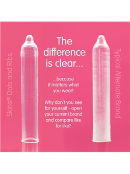 Skins Dots & Ribs - Premium Natural Latex Condoms 16 pcs