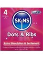 Skins Dots & Ribs - Premium Natural Latex Condoms 4 pcs