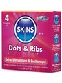 Skins Dots & Ribs - Premium Natural Latex Condoms 4 pcs